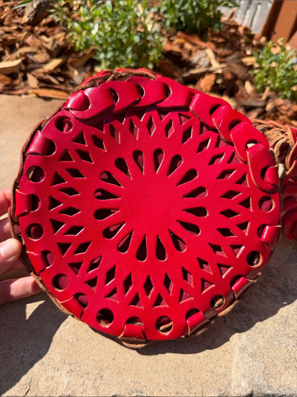 Vintage Canteen Red Leather Purse